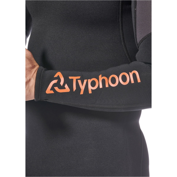 2026 Typhoon Mens Essential 3/2mm Back Zip Wetsuit 250000 - Black / Solar